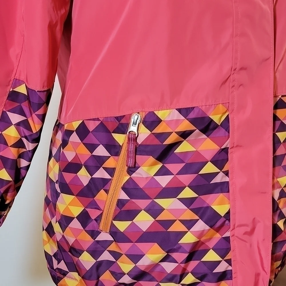 LANDS End Kids pink orange purple jacket coat with zip pockets size 14 - Picture 5 of 16